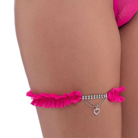  PERSEX EM RENDA COM DETALHES EM STRASS E PINGENTE DE CORAÇÃO EROSS AFRODITE PINK
