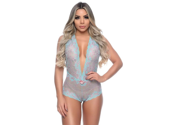 BODY RENDADO BICOLOR COM LACINHO MEU MUNDO M