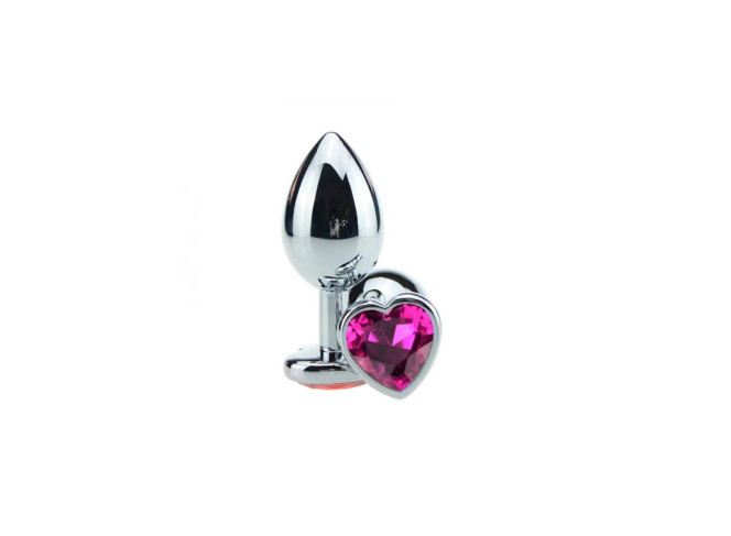 PLUG ANAL EM ALUMÍNIO, BASE EM FORMATO DE CORAÇÃO COM PEDRA COLORIDAMISS COLLECTION PINK