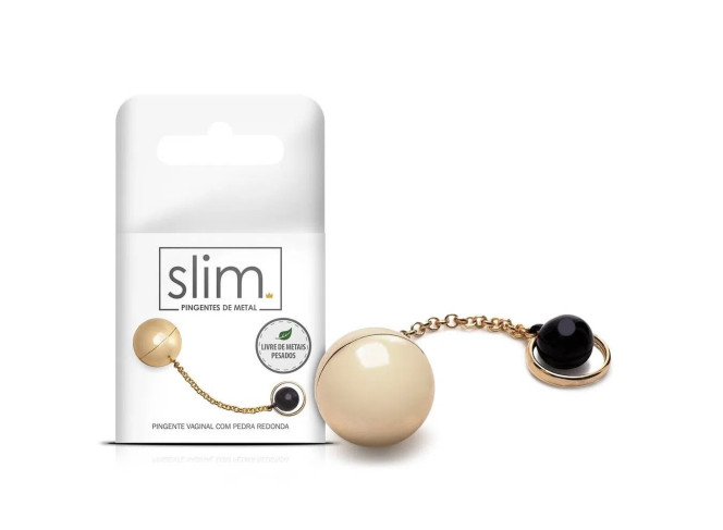 PINGENTE VAGINAL COM PEDRA REDONDA- Ø2,4CM LINHA SLIM SEXY FANTASY