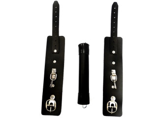 BRACELETE PRETO COM SEPARADOR 15CM DOMINATRIXXX